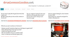 Desktop Screenshot of drumlessonslondon.net